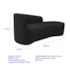 Kit Divã Recamier Orgânico França 250cm Lado Direito e 2 Poltronas Amore Bouclé Preto