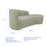 Kit Divã Recamier Orgânico França 250cm Lado Direito e 2 Poltronas Amore Bouclé Verde Oliva