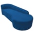 Kit Divã Recamier Orgânico França 250cm Lado Direito e 2 Poltronas Amore Linho Azul Royal