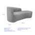 Kit Divã Recamier Orgânico França 250cm Lado Direito e 2 Poltronas Amore Linho Cinza Claro