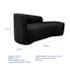 Kit Divã Recamier Orgânico França 250cm Lado Direito e 2 Poltronas Amore Linho Preto