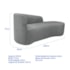 Kit Divã Recamier Orgânico França 250cm Lado Direito e Poltrona Amore Bouclé Cinza