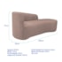 Kit Divã Recamier Orgânico França 250cm Lado Direito e Poltrona Amore Linho Rosê