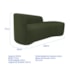 Kit Divã Recamier Orgânico França 250cm Lado Direito e Poltrona Amore Linho Verde