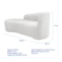 Kit Divã Recamier Orgânico França 250cm Lado Esquerdo e 2 Poltronas Amore Bouclé Branco