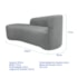 Kit Divã Recamier Orgânico França 250cm Lado Esquerdo e 2 Poltronas Amore Bouclé Cinza