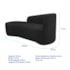 Kit Divã Recamier Orgânico França 250cm Lado Esquerdo e 2 Poltronas Amore Bouclé Preto