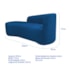 Kit Divã Recamier Orgânico França 250cm Lado Esquerdo e 2 Poltronas Amore Linho Azul Royal