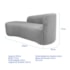 Kit Divã Recamier Orgânico França 250cm Lado Esquerdo e 2 Poltronas Amore Linho Cinza Claro