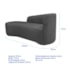 Kit Divã Recamier Orgânico França 250cm Lado Esquerdo e 2 Poltronas Amore Linho Cinza Escuro