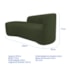 Kit Divã Recamier Orgânico França 250cm Lado Esquerdo e 2 Poltronas Amore Linho Verde