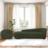 Kit Divã Recamier Orgânico França 250cm Lado Esquerdo e Poltrona Amore Linho Verde