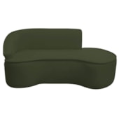 Kit Divã Recamier Orgânico Marrocos 180cm Lado Direito e 1 Poltronas Amore Linho Verde