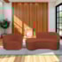 Kit Divã Recamier Orgânico Marrocos 180cm Lado Esquerdo e 1 Poltronas Amore Bouclé Terracota