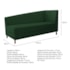 Kit Diva Recamier Valéria 140cm Lado Esquerdo e 02 Poltronas Dandara Suede Verde - Amarena Móveis