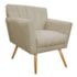 Kit Diva Recamier Vanessa 140cm Lado Direito e 02 Poltronas Laura Linho Bege - Amarena Móveis