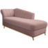 Kit Diva Recamier Vanessa 140cm Lado Direito e 02 Poltronas Laura Linho Rosê - Amarena Móveis