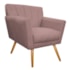 Kit Diva Recamier Vanessa 140cm Lado Direito e 02 Poltronas Laura Linho Rosê - Amarena Móveis