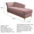 Kit Diva Recamier Vanessa 140cm Lado Direito e 02 Poltronas Laura Linho Rosê - Amarena Móveis