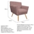 Kit Diva Recamier Vanessa 140cm Lado Direito e 02 Poltronas Laura Linho Rosê - Amarena Móveis
