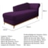 Kit Diva Recamier Vanessa 140cm Lado Esquerdo e 02 Poltronas Laura Suede Roxo - Amarena Móveis