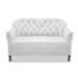 Kit Namoradeira Recamier Sofá mais 02 Poltrona Julia Pés Luís Xv Com Botonê Quarto Sala de Estar Recepção Corano Branco - AM Decor