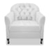 Kit Namoradeira Recamier Sofá mais 02 Poltrona Julia Pés Luís Xv Com Botonê Quarto Sala de Estar Recepção Corano Branco - AM Decor