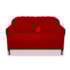 Kit Namoradeira Recamier Sofá mais 02 Poltrona Julia Pés Luís Xv Com Botonê Quarto Sala de Estar Recepção Corano Vermelho - AM Decor