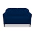 Kit Namoradeira Recamier Sofá mais 02 Poltrona Julia Pés Luís Xv Com Botonê Quarto Sala de Estar Recepção Suede Azul Marinho - AM Decor