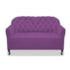 Kit Namoradeira Recamier Sofá mais 02 Poltrona Julia Pés Luís Xv Com Botonê Quarto Sala de Estar Recepção Suede Roxo - AM Decor