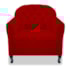 Kit Namoradeira Sofá Recamier e Poltrona Julia Pés Luís Xv Com Botonê para Sala Recepção Quarto Corano Vermelho - AM Decor