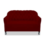 Kit Namoradeira Sofá Recamier e Poltrona Julia Pés Luís Xv Com Botonê para Sala Recepção Quarto Suede Bordô - AM Decor
