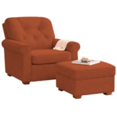 Kit Poltrona de Amamentação e Puff Doce Nuvem Bouclé Terracota