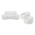 Kit Recamier Curvo Amsterdã 120cm e 2 Poltronas Amore Luxo Bouclê Branco