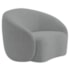 Kit Recamier Curvo Amsterdã 120cm e 2 Poltronas Amore Luxo Bouclê Cinza
