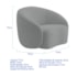 Kit Recamier Curvo Amsterdã 120cm e 2 Poltronas Amore Luxo Bouclê Cinza