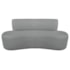 Kit Recamier Curvo Amsterdã 120cm e 2 Poltronas Amore Luxo Bouclê Cinza