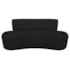 Kit Recamier Curvo Amsterdã 120cm e 2 Poltronas Amore Luxo Bouclê Preto