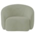 Kit Recamier Curvo Amsterdã 120cm e 2 Poltronas Amore Luxo Bouclê Verde Oliva