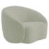 Kit Recamier Curvo Amsterdã 120cm e 2 Poltronas Amore Luxo Bouclê Verde Oliva