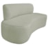 Kit Recamier Curvo Amsterdã 120cm e 2 Poltronas Amore Luxo Bouclê Verde Oliva