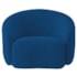 Kit Recamier Curvo Amsterdã 120cm e 2 Poltronas Amore Luxo Linho Azul Royal