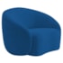Kit Recamier Curvo Amsterdã 120cm e 2 Poltronas Amore Luxo Linho Azul Royal