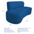 Kit Recamier Curvo Amsterdã 120cm e 2 Poltronas Amore Luxo Linho Azul Royal