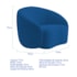 Kit Recamier Curvo Amsterdã 120cm e 2 Poltronas Amore Luxo Linho Azul Royal