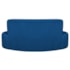 Kit Recamier Curvo Amsterdã 120cm e 2 Poltronas Amore Luxo Linho Azul Royal