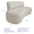 Kit Recamier Curvo Amsterdã 120cm e 2 Poltronas Amore Luxo Linho Bege