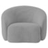 Kit Recamier Curvo Amsterdã 120cm e 2 Poltronas Amore Luxo Linho Cinza Claro