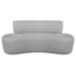 Kit Recamier Curvo Amsterdã 120cm e 2 Poltronas Amore Luxo Linho Cinza Claro