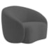 Kit Recamier Curvo Amsterdã 120cm e 2 Poltronas Amore Luxo Linho Cinza Escuro